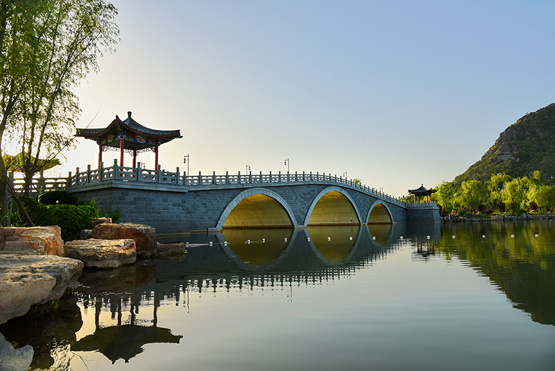 濟南華山洼濕地公園崇正橋、煙雨橋